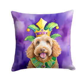 King of Mardi Gras Throw Pillow (Dog Breed: Labradoodle 4827)