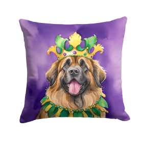 King of Mardi Gras Throw Pillow (Dog Breed: Leonberger 4830)