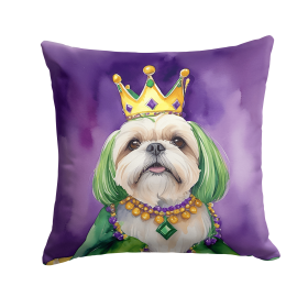 King of Mardi Gras Throw Pillow (Dog Breed: Lhasa Apso 4831)