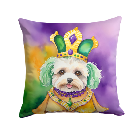 King of Mardi Gras Throw Pillow (Dog Breed: Maltipoo 4833)