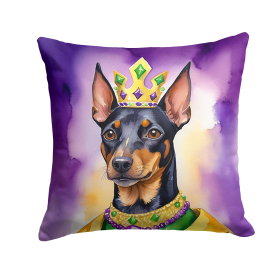 King of Mardi Gras Throw Pillow (Dog Breed: Manchester Terrier 4834)
