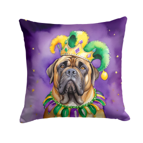 King of Mardi Gras Throw Pillow (Dog Breed: Mastiff 4835)