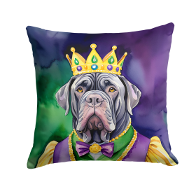 King of Mardi Gras Throw Pillow (Dog Breed: Neapolitan Mastiff 4837)