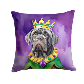 King of Mardi Gras Throw Pillow (Dog Breed: Neapolitan Mastiff 4838)