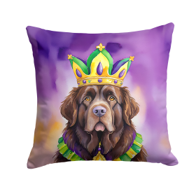 King of Mardi Gras Throw Pillow (Dog Breed: Newfoundland 4840)