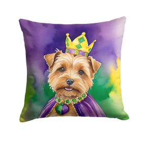 King of Mardi Gras Throw Pillow (Dog Breed: Norfolk Terrier 4841)