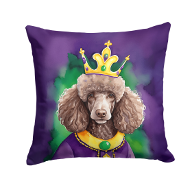 King of Mardi Gras Throw Pillow (Dog Breed: Poodle 4857)