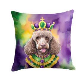 King of Mardi Gras Throw Pillow (Dog Breed: Poodle 4858)