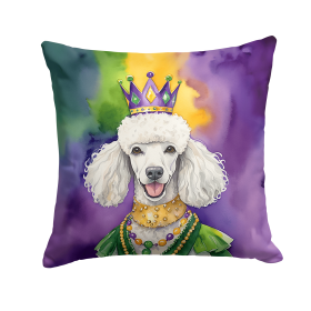 King of Mardi Gras Throw Pillow (Dog Breed: Poodle 4860)