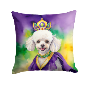 King of Mardi Gras Throw Pillow (Dog Breed: Poodle 4861)