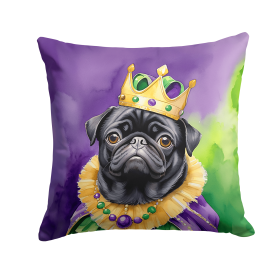 King of Mardi Gras Throw Pillow (Dog Breed: Pug 4865)