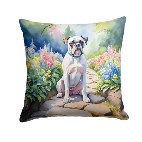 Spring Path Throw Pillow (Dog Breed: Boxer 6580)