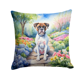 Spring Path Throw Pillow (Dog Breed: Boxer 6581)