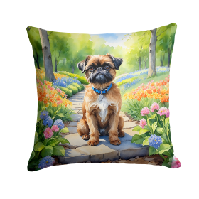 Spring Path Throw Pillow (Dog Breed: Brussels Griffon 6585)