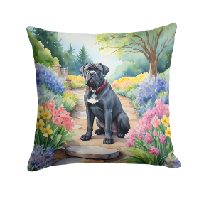 Spring Path Throw Pillow (Dog Breed: Cane Corso 6591)