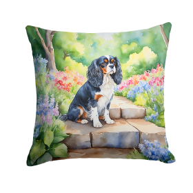Spring Path Throw Pillow (Dog Breed: Cavalier Spaniel 6594)