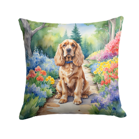 Spring Path Throw Pillow (Dog Breed: Cocker Spaniel 6605)