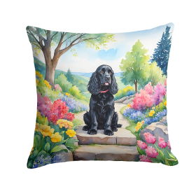 Spring Path Throw Pillow (Dog Breed: Cocker Spaniel 6606)