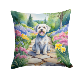 Spring Path Throw Pillow (Dog Breed: Dandie Dinmont Terrier 6616)