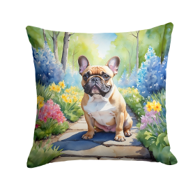 Spring Path Throw Pillow (Dog Breed: French Bulldog 6630)