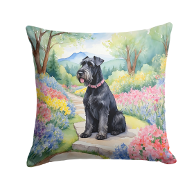 Spring Path Throw Pillow (Dog Breed: Giant Schnauzer 6635)