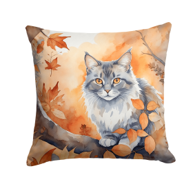 Cats in Fall Leaves Throw Pillow (Design: Australian Mist Cat)