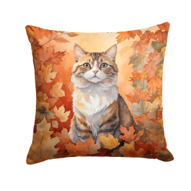 Cats in Fall Leaves Throw Pillow (Design: Chantilly Tiffany Cat)