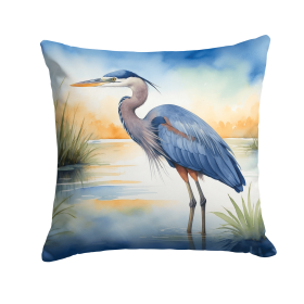 Birds, Birds, Birds Throw Pillow (Design: Blue Heron Emerging 7491)