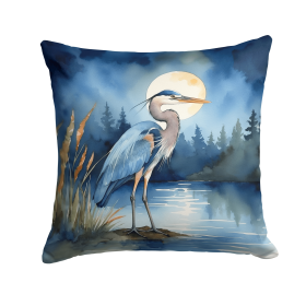 Birds, Birds, Birds Throw Pillow (Design: Blue Heron Moonlight 7492)