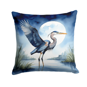 Birds, Birds, Birds Throw Pillow (Design: Blue Heron Moonlight 7496)