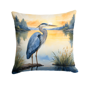 Birds, Birds, Birds Throw Pillow (Design: Blue Heron Golden Hour 7497)