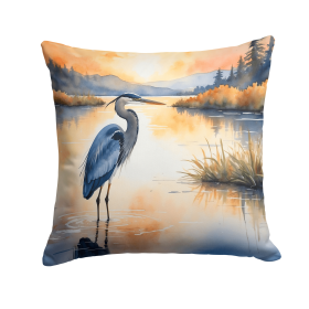 Birds, Birds, Birds Throw Pillow (Design: Blue Heron Golden Hour 7498)