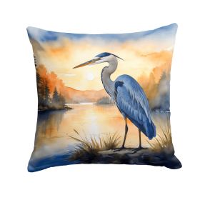 Birds, Birds, Birds Throw Pillow (Design: Blue Heron Golden Hour 7499)