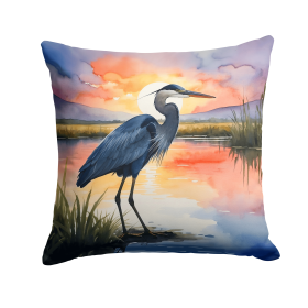 Birds, Birds, Birds Throw Pillow (Design: Blue Heron Setting Sun 7504)