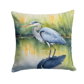 Birds, Birds, Birds Throw Pillow (Design: Blue Heron Stalking Prey 7505)