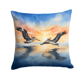Birds, Birds, Birds Throw Pillow (Design: Pelicans Flying 7512)
