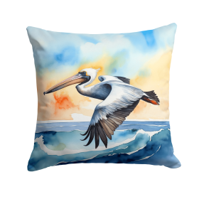 Birds, Birds, Birds Throw Pillow (Design: Pelican Soaring 7513)