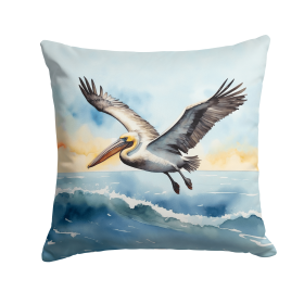 Birds, Birds, Birds Throw Pillow (Design: Pelican Soaring 7514)