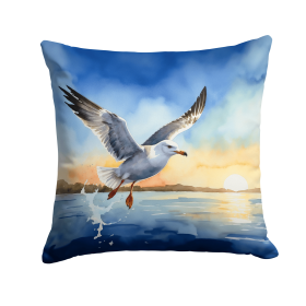 Birds, Birds, Birds Throw Pillow (Design: Gull Flying Low 7516)