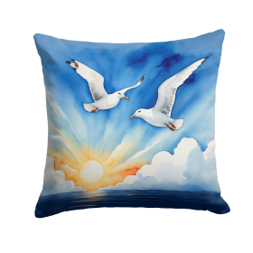 Birds, Birds, Birds Throw Pillow (Design: Gulls Soaring High 7520)
