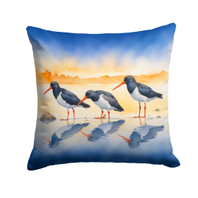 Birds, Birds, Birds Throw Pillow (Design: Oystercatchers Foraging 7522)