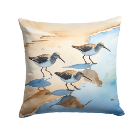 Birds, Birds, Birds Throw Pillow (Design: Sandpipers 7527)
