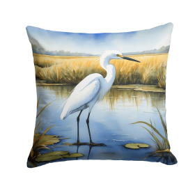 Birds, Birds, Birds Throw Pillow (Design: Snowy Egret 7533)