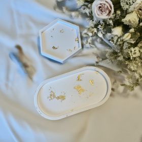 Handmade Jesmonite Tray (Style: Hexagon)