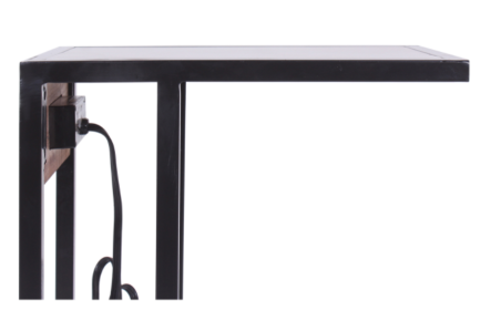 Tech C-Table (Color: Brown, Style: with dark brown wood top)