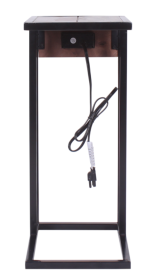 Tech C-Table (Color: Brown, Style: with wood top and metal frame)