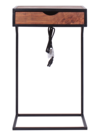Tech C-Table (Color: Brown, Style: with drawer)