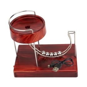 Perpetual Motion Machine Kinetic Art Wooden Sculpture Perpetual Motion Rolling Ball Perpetual Marble Motion Machine for Child's (Color: wood)