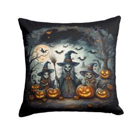 Witches Spooky Halloween Throw Pillow Machine Washable, Indoor Outdoor Decorative Pillow for Couch, Bed or Patio, 14Hx14W (Default: Default)